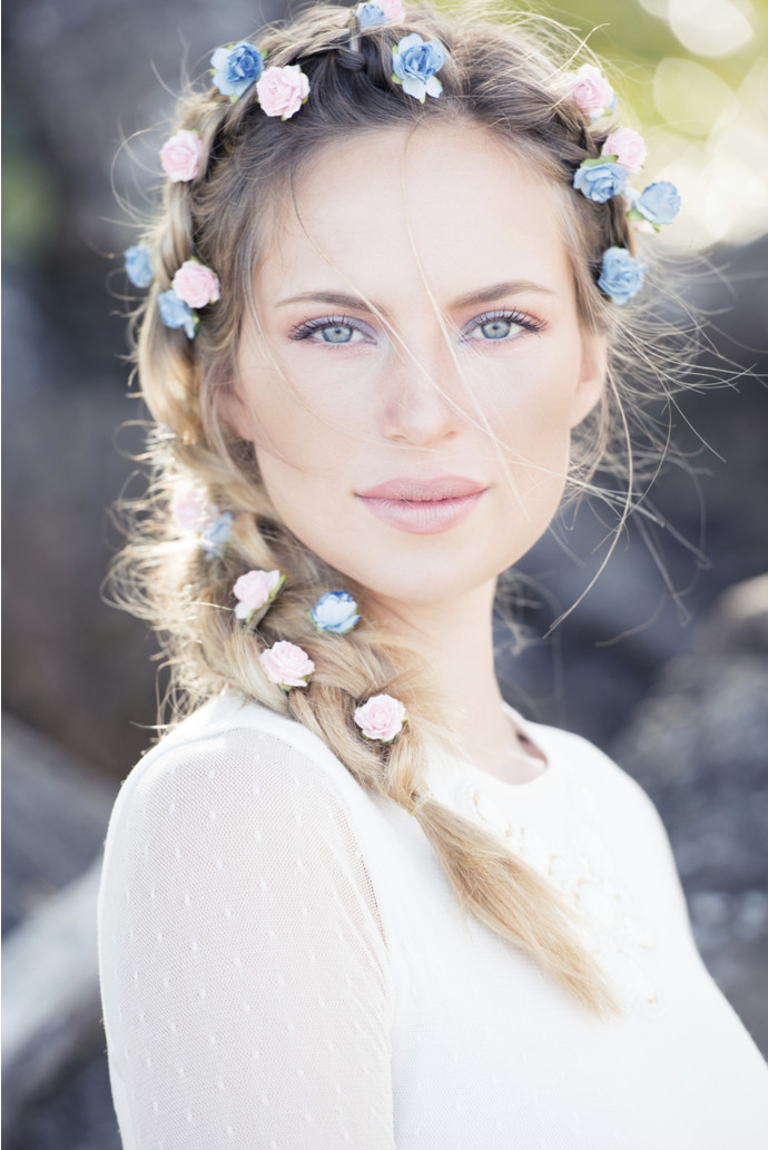 Beautiful Bride with Flowers in her Hair