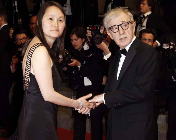 Filmmaker Woody Allen, right, and Soon-Yi Previn arrive for the premiere of "Another Year", at the 63rd international film festival, in Cannes, southern France, Saturday, May 15, 2010. (AP Photo/Matt Sayles)